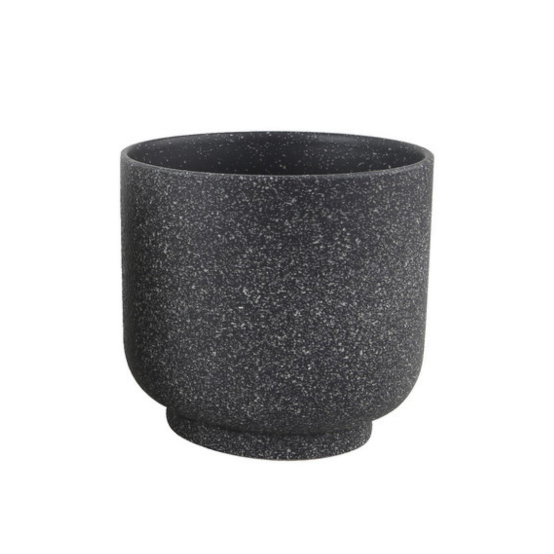 Ceramic Sandy Elevated Pot 130mm - Black