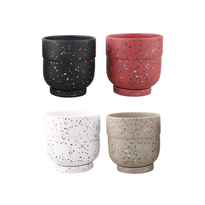 Ceramic Speckled Pot 130mm - All Colours