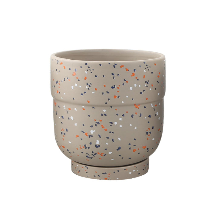 Ceramic Speckled Pot 130mm - Grey