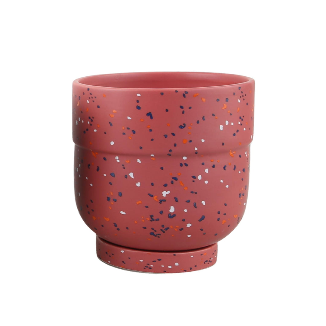 Ceramic Speckled Pot 130mm - Red