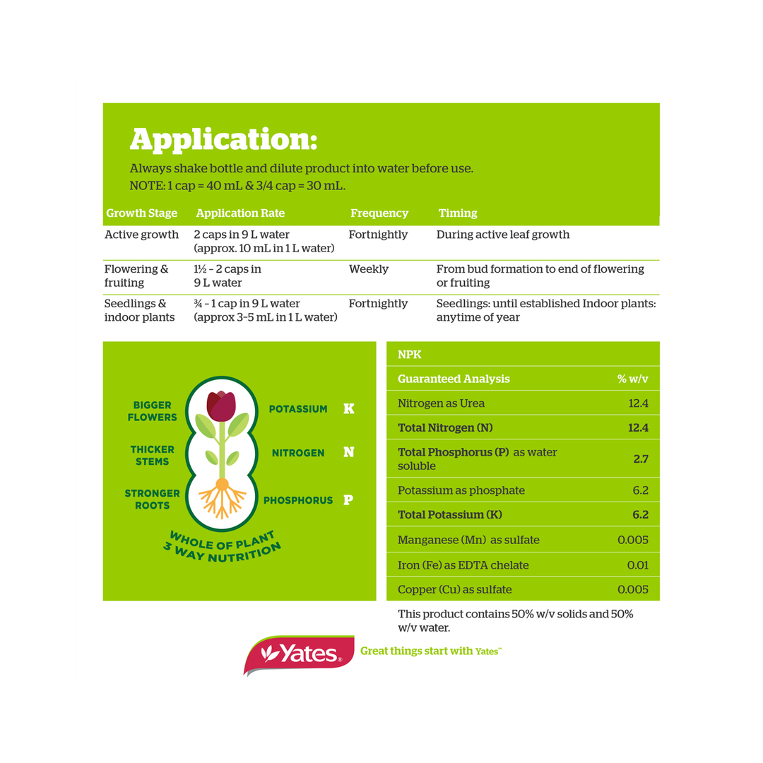 Yates Thrive All Purpose Liquid Plant Food - 500ml - Application Guide
